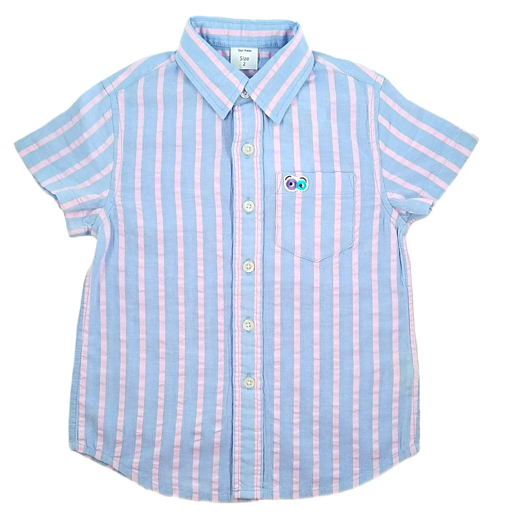 Boys Blue/Pink Seersucker Shirt