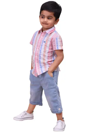 Boys Candy Multi Color Seersucker Shirt