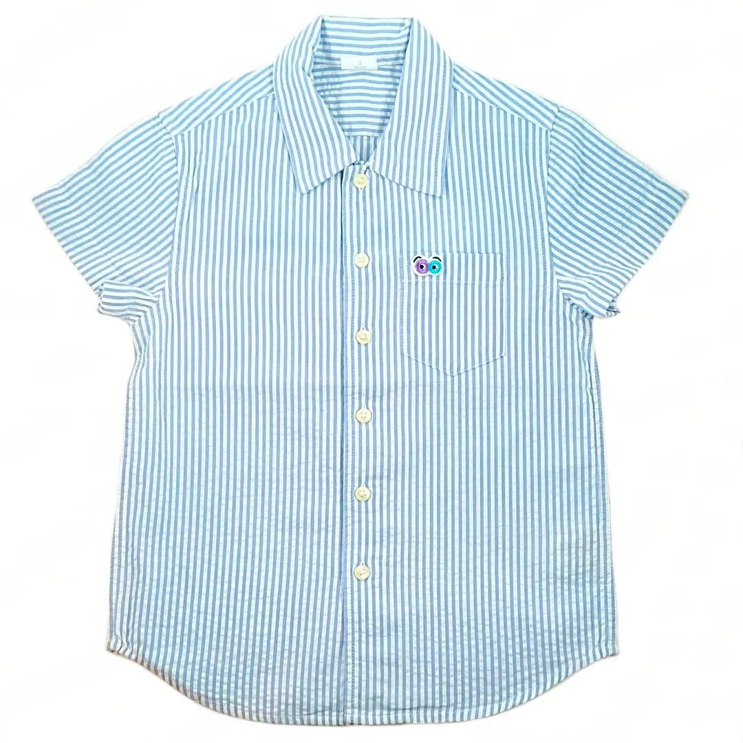 Boys Candy Pastel Blue Seersucker Shirt