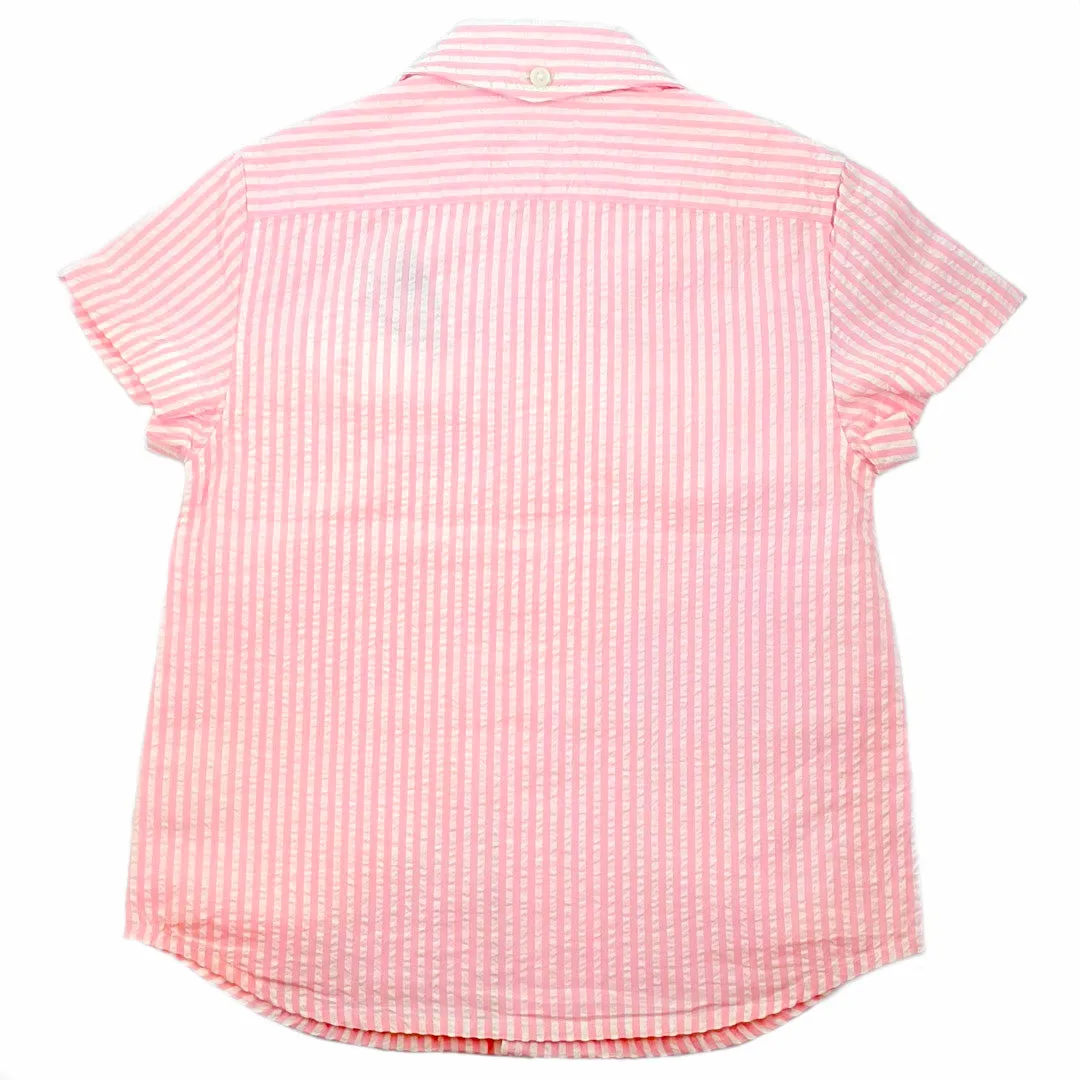 Boys Candy Pastel Pink Seersucker Shirt