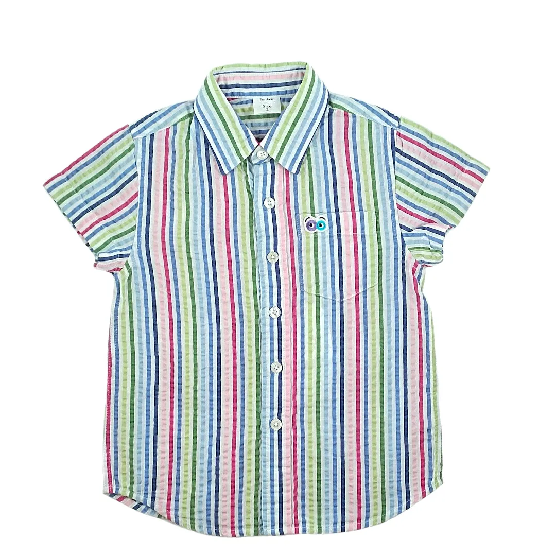 Boys Multi Color Seersucker Shirt