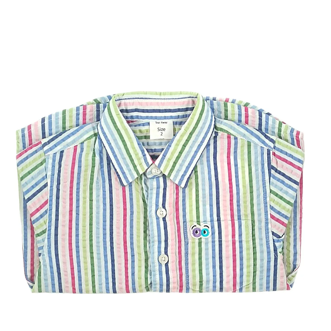 Boys Multi Color Seersucker Shirt