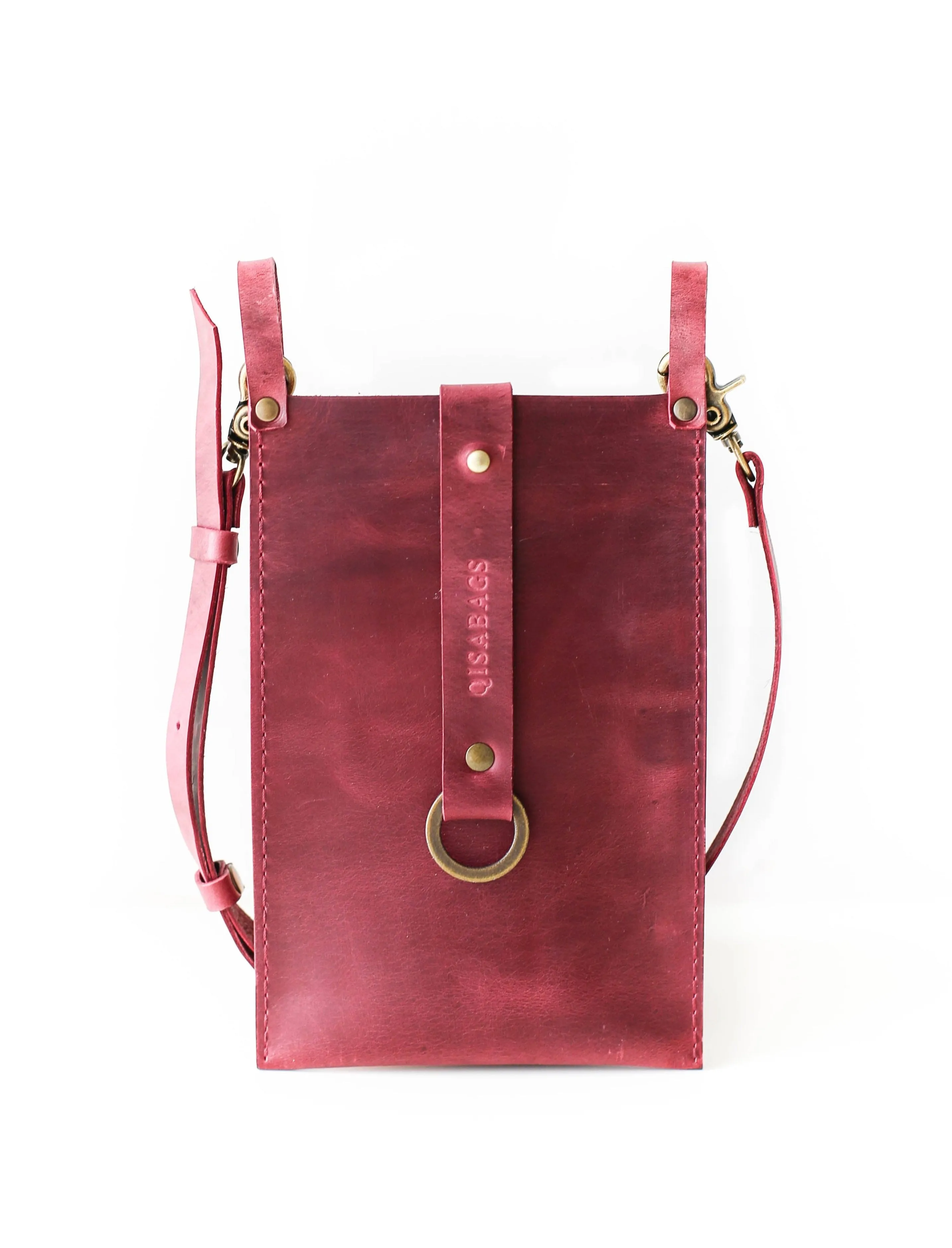 Burgundy Leather Phone Bag