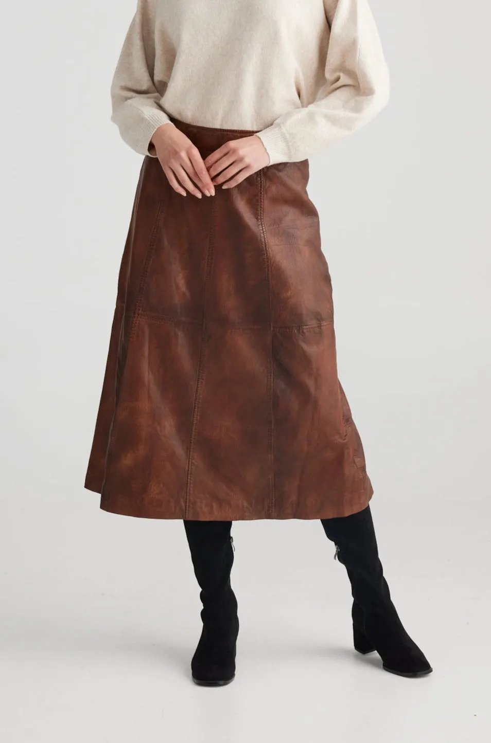 Burnett Skirt in Vintage Tan