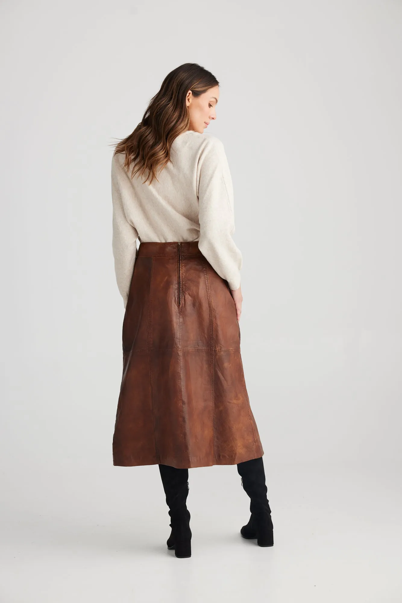 Burnett Skirt in Vintage Tan