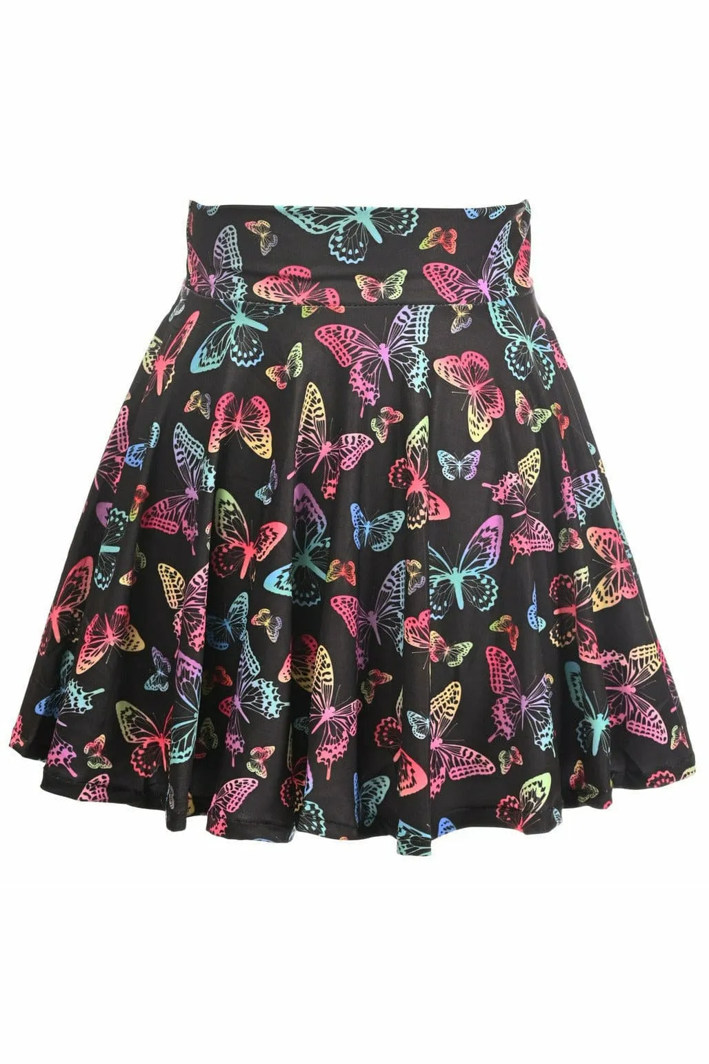 Butterfly Print Stretch Lycra Skirt