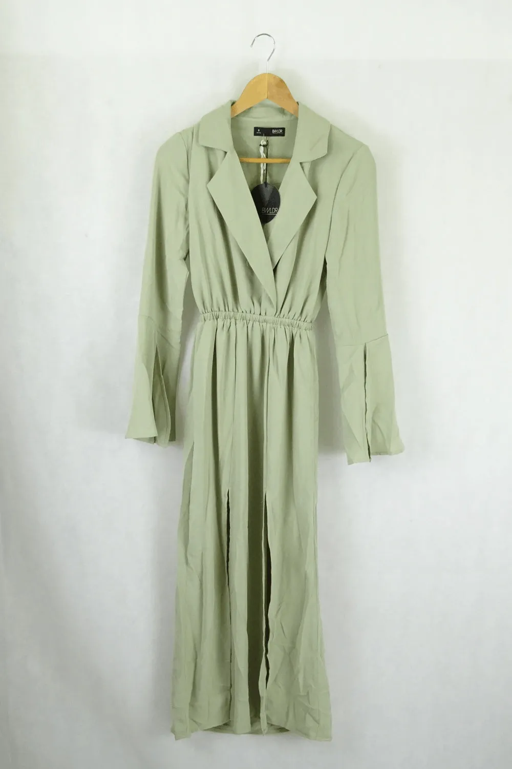 Bwldr Riley Split Sleeve Dress In Sage 6