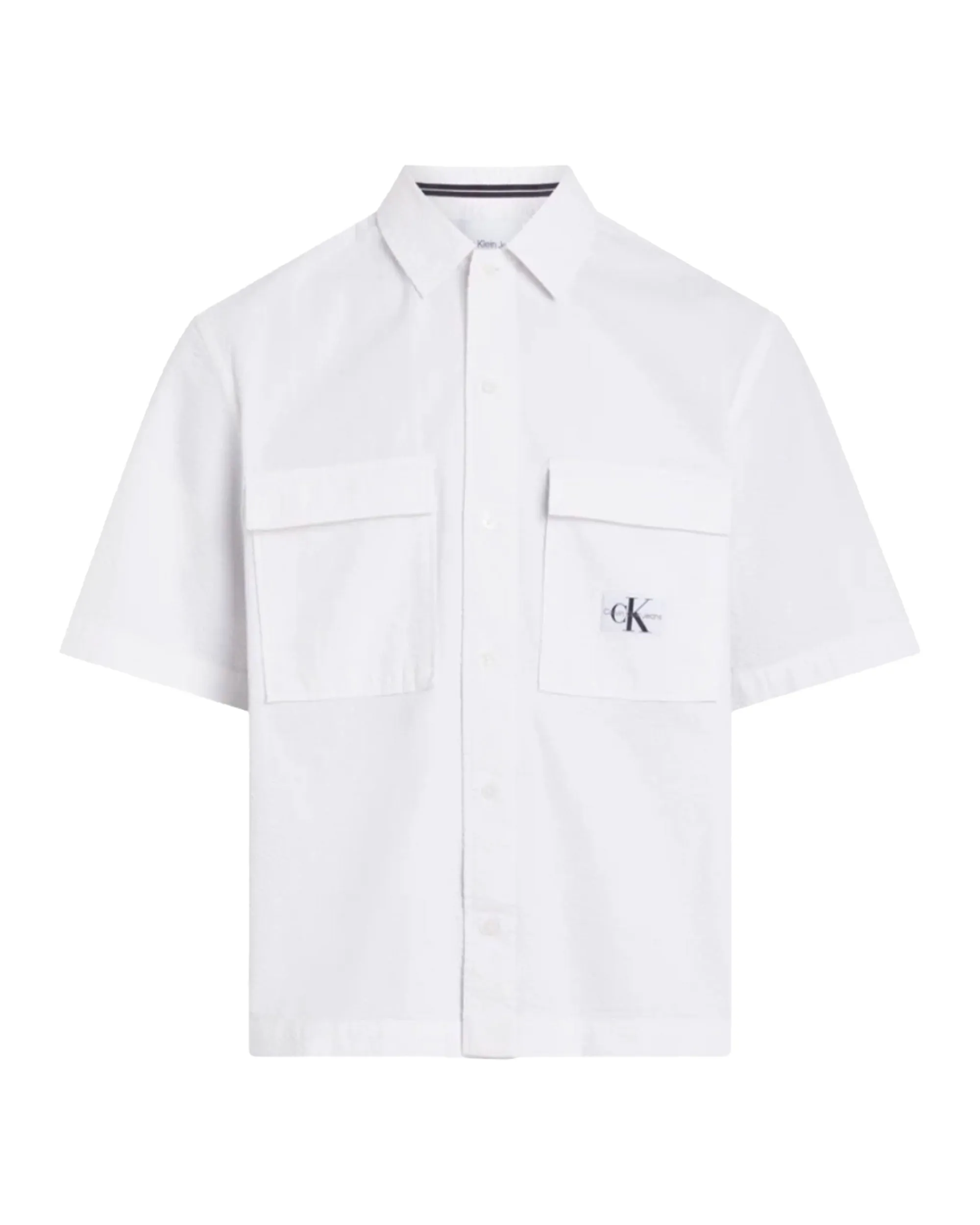 Calvin Klein Seersucker SS Shirt Bianco