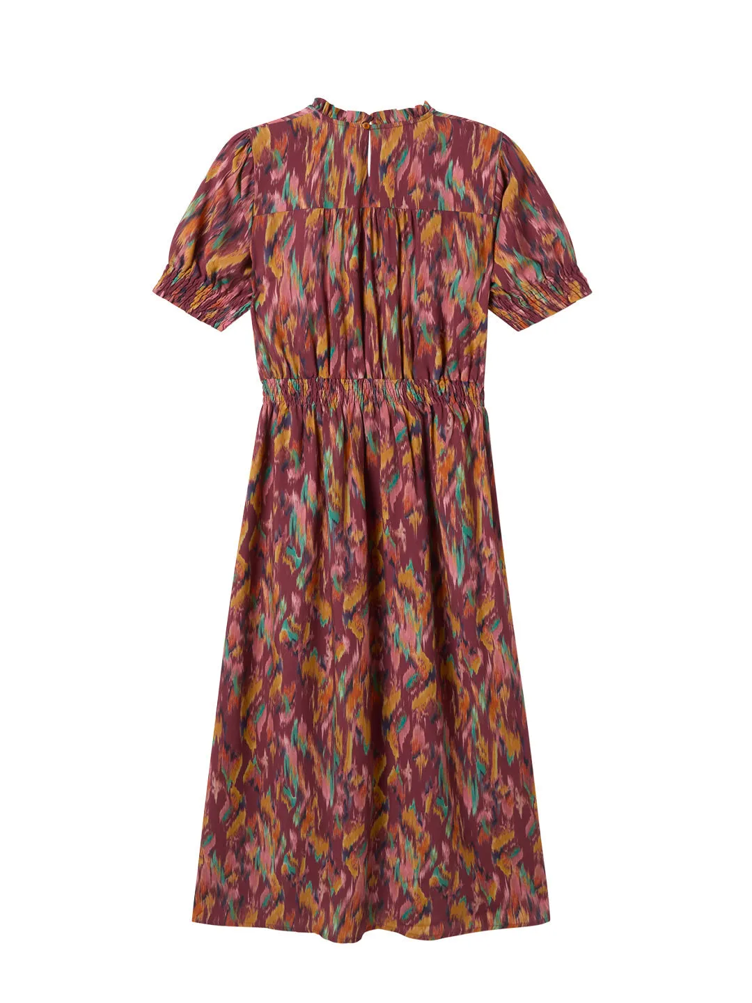 Cappagh Dress Ikat Print Burgundy