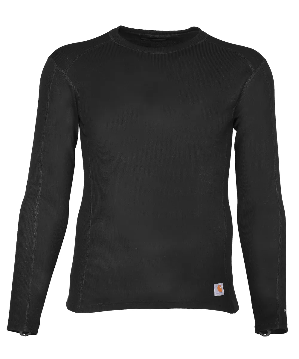 Carhartt Men's Force Midweight Waffle Base Layer Top - Black