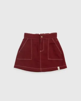 CASSIE MINI SKIRT TWILL LONG-Plum