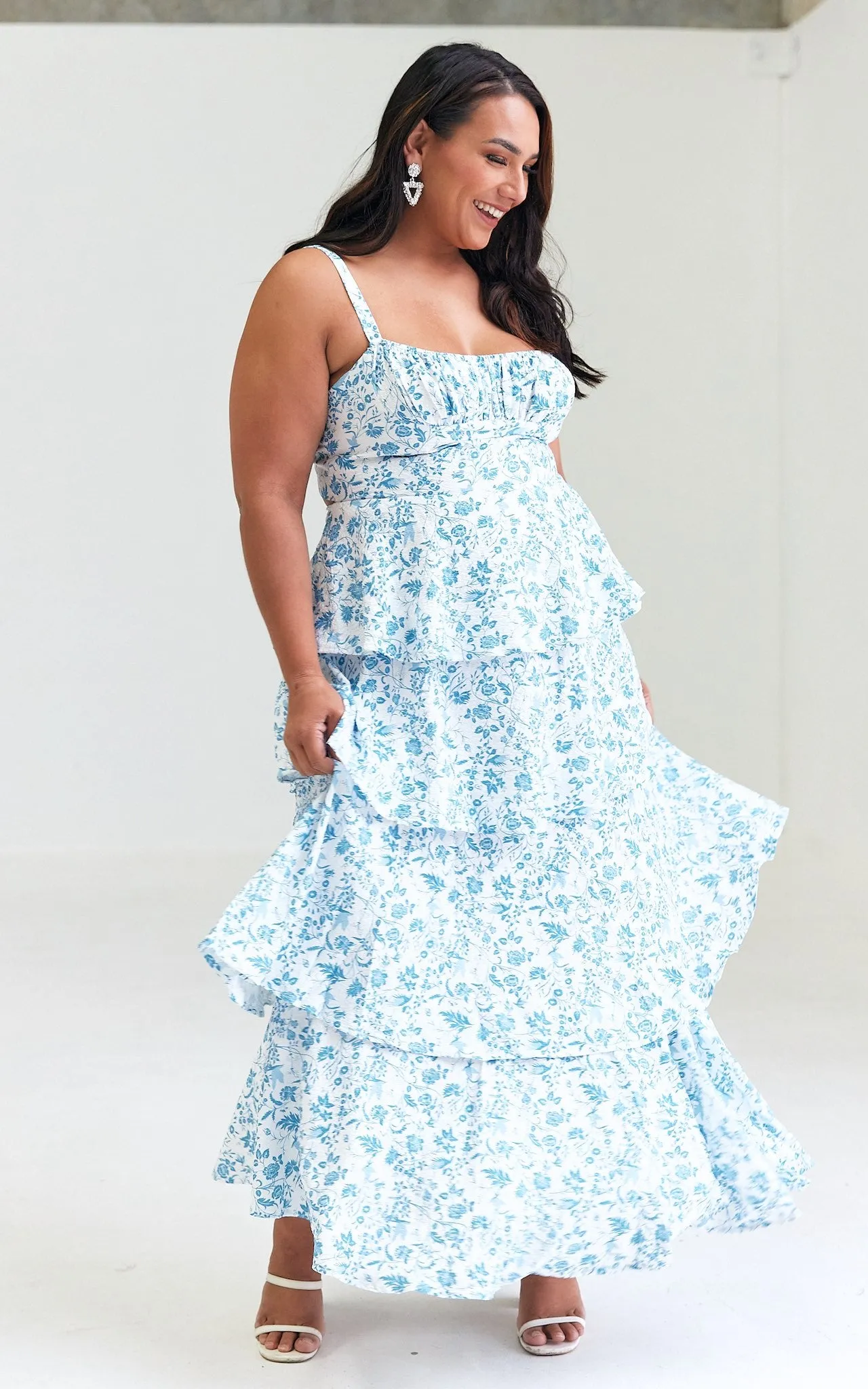 Cheshire Maxi Dress - Blue Floral