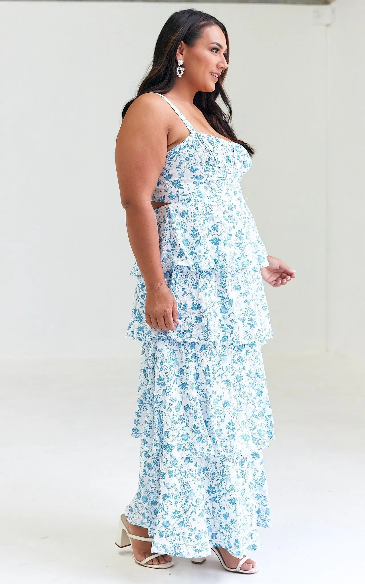 Cheshire Maxi Dress - Blue Floral