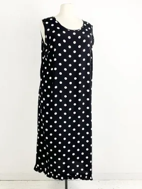 CLIOII Black and White Polka Dot Maxi Dress With Ruffle Hem