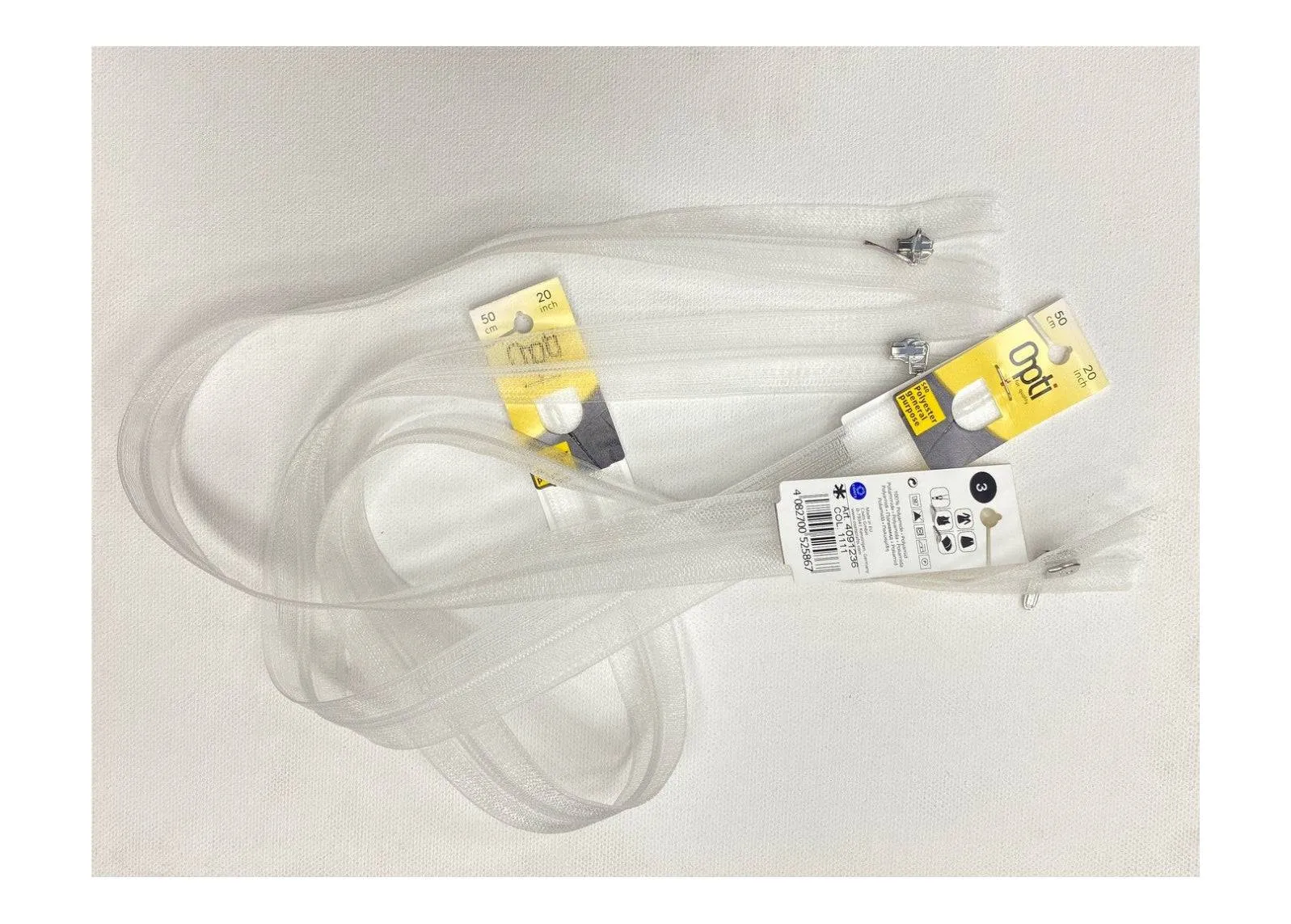 Closed End Transparent Zip - 50cm Long