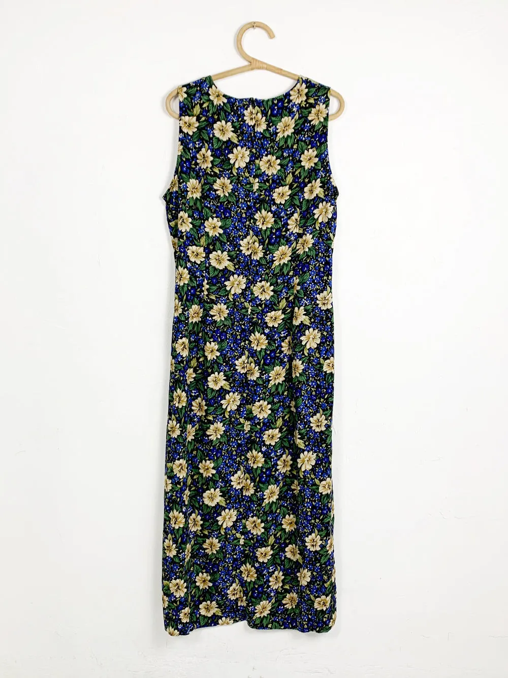 CocoBianco Green and Blue Tropical Print Maxi Dress