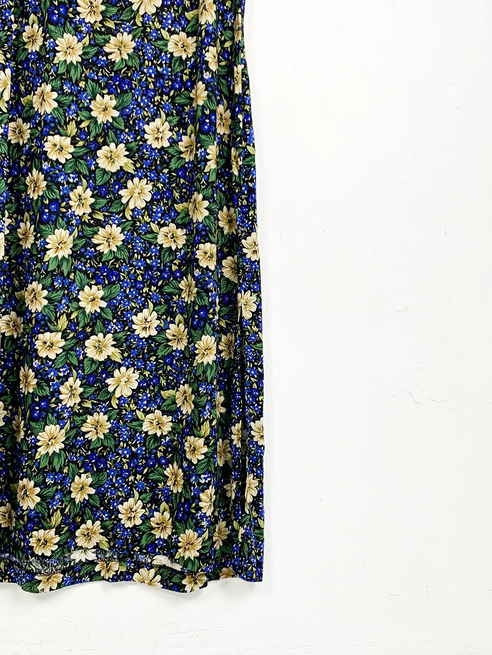 CocoBianco Green and Blue Tropical Print Maxi Dress