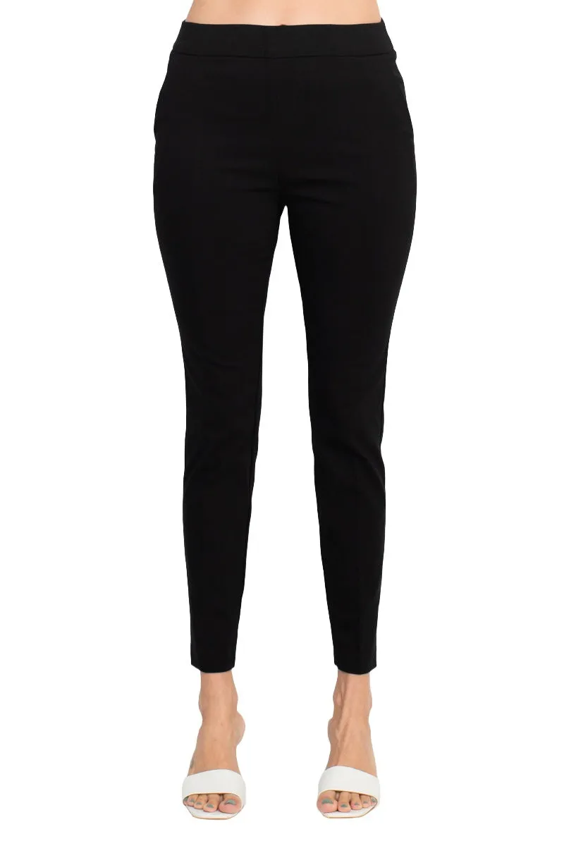 Counterparts Banded Mid Waist Slim Leg Stretch Crepe Pant