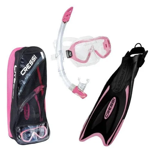 Cressi Palau Kids Long Fins Snorkel Mask Bag Set