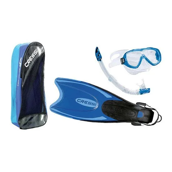 Cressi Palau Kids Long Fins Snorkel Mask Bag Set