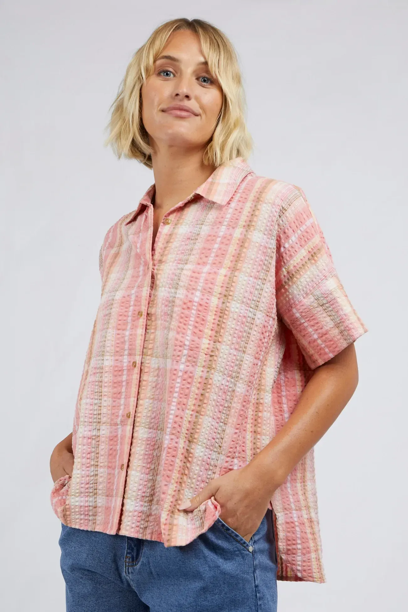 Dawn Shirt in Pink Check