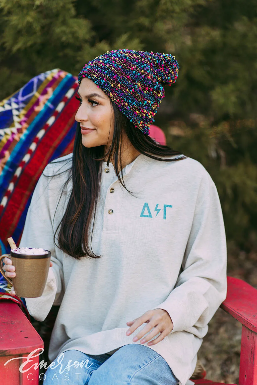 Delta Gamma Oatmeal Thermal Henley