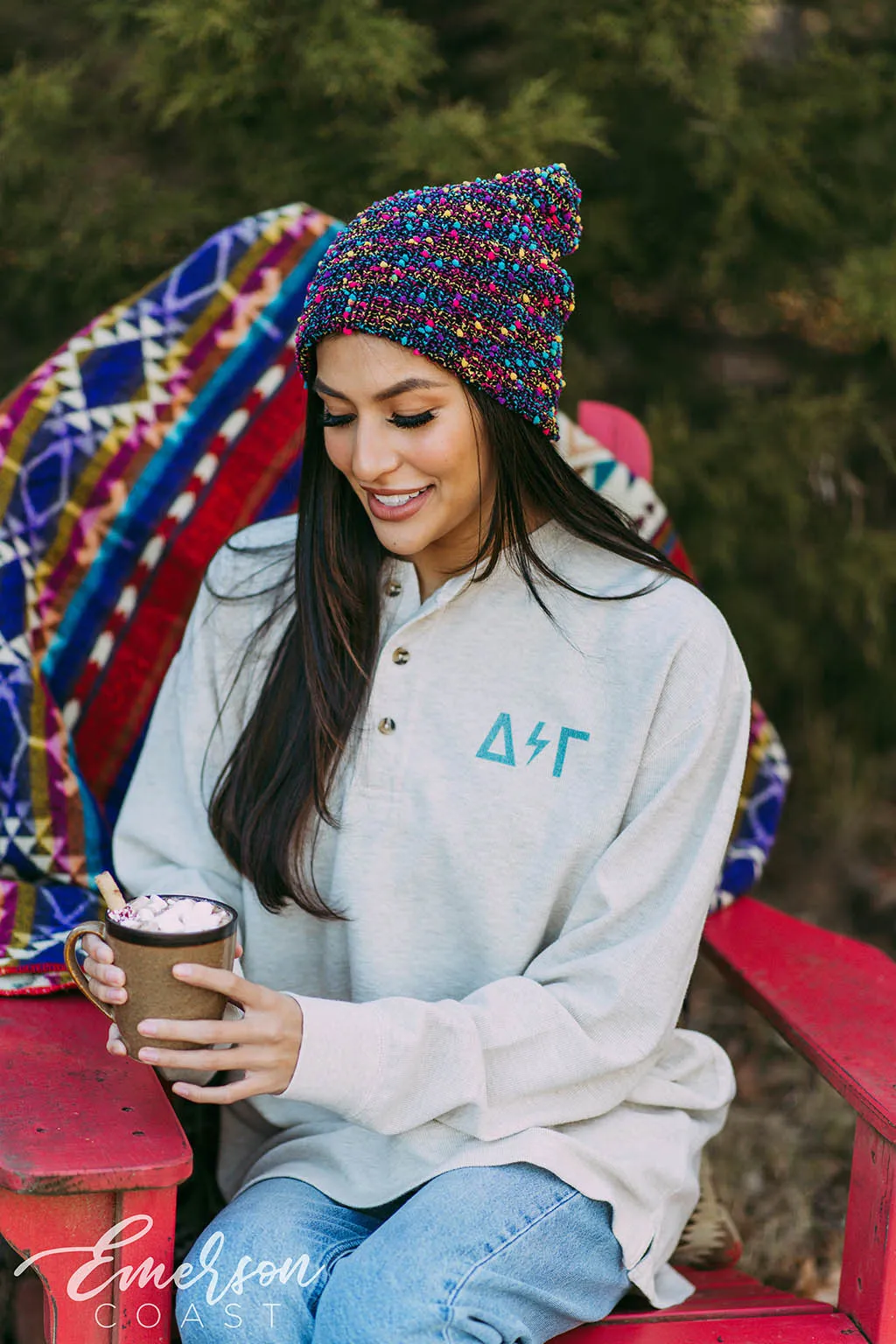 Delta Gamma Oatmeal Thermal Henley