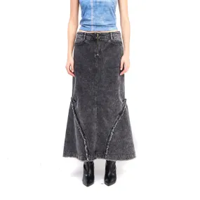 Denim wide long skirt