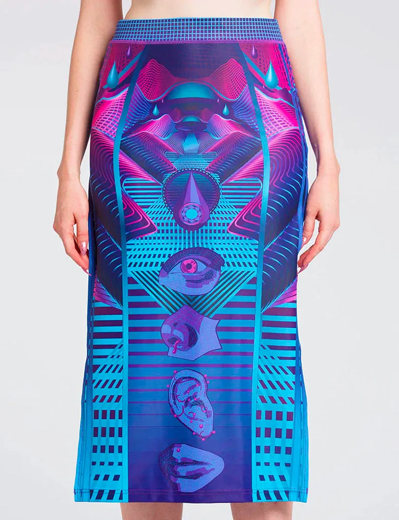 DIGITAL DRIFT SPLIT SKIRT