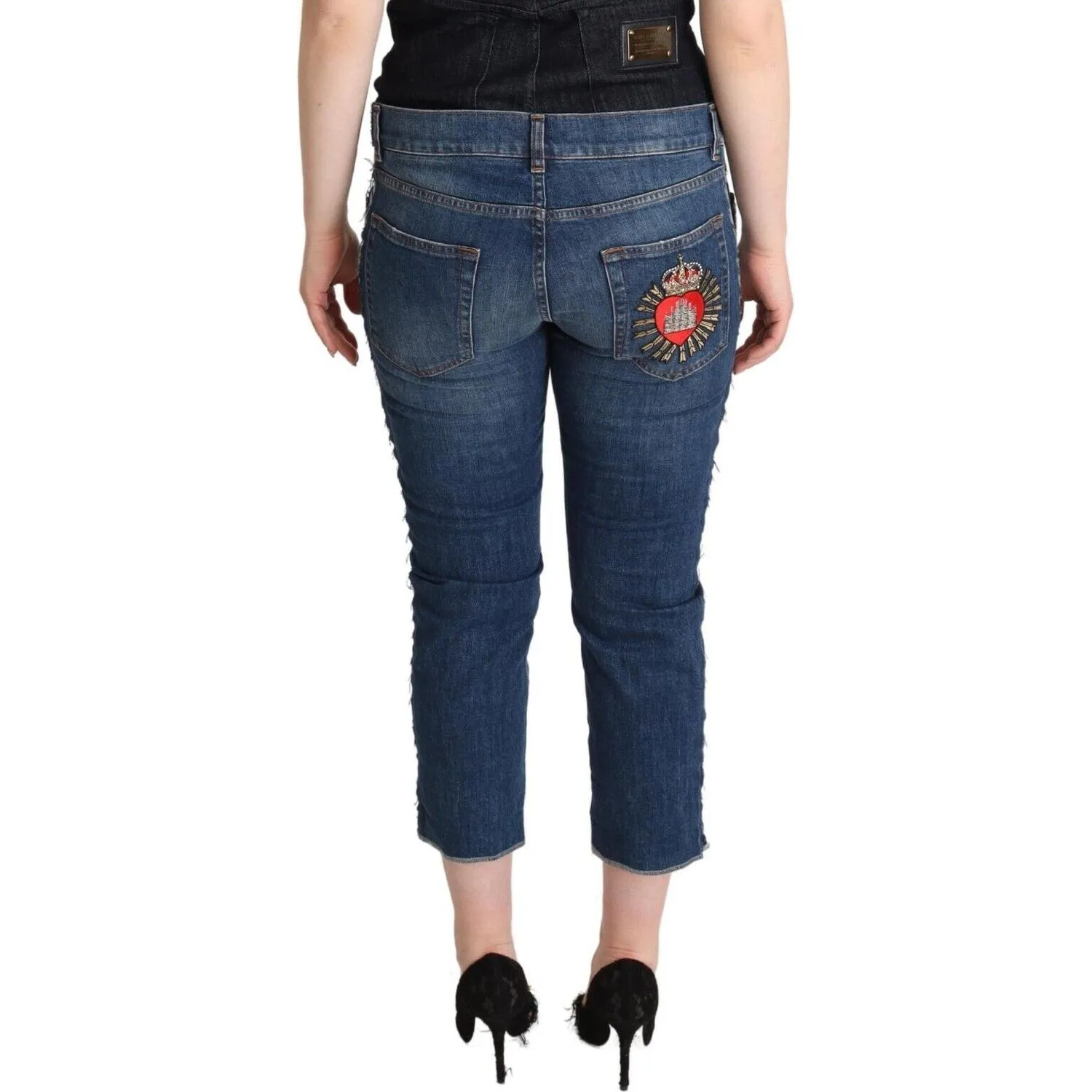 Dolce & Gabbana Elegant Mid-Waist Cropped Denim