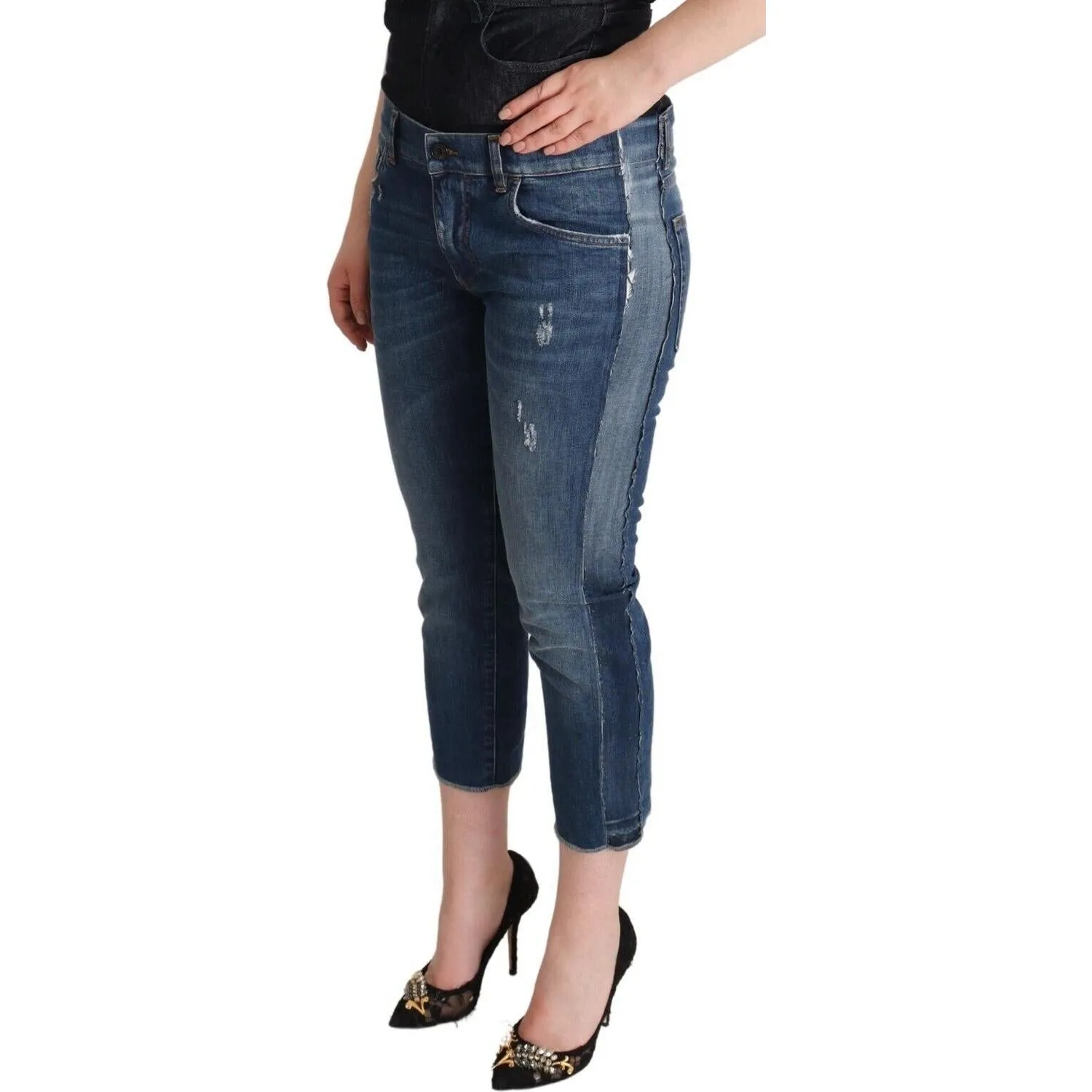 Dolce & Gabbana Elegant Mid-Waist Cropped Denim