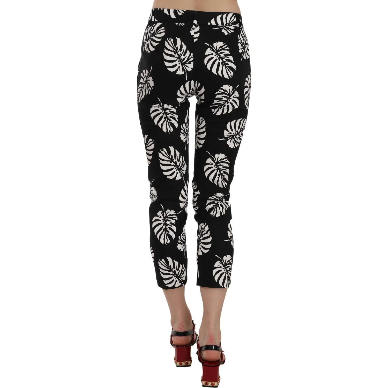 Dolce & Gabbana Elegant Skinny Capri With Palm Print