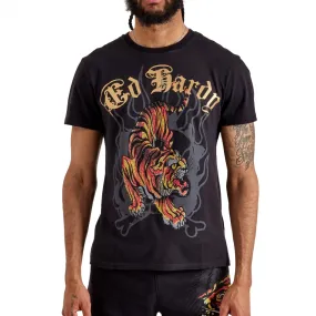 ED HARDY Rhinestone Crawling Tiger Graphic T-Shirt