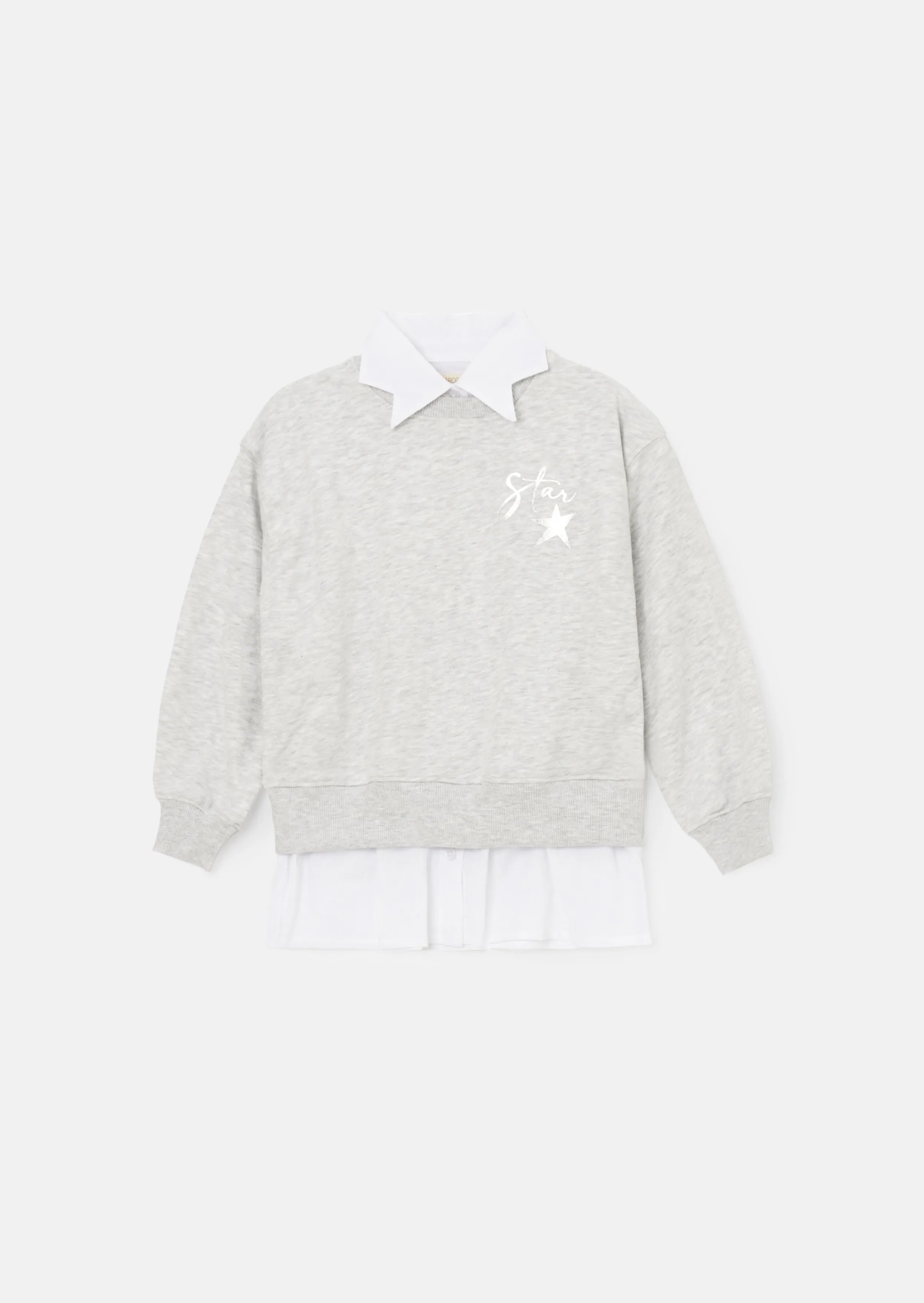 Emilie Grey Star Collar Sweat