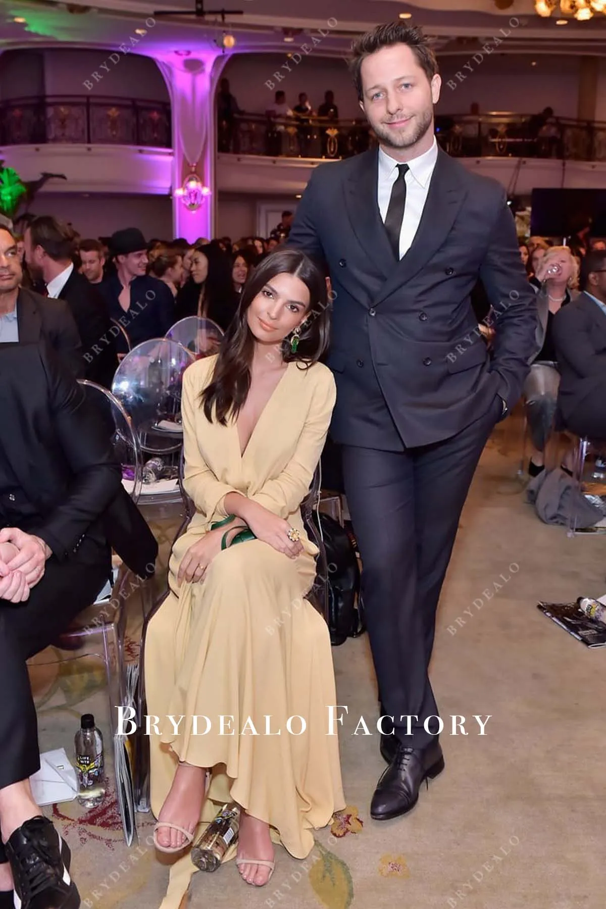 Emily Ratajkowski Daffodil Long Sleeves Celebrity Evening Dress