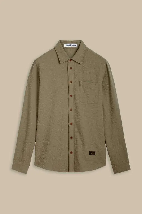 Enda Pocket Shirt - Seersucker Green