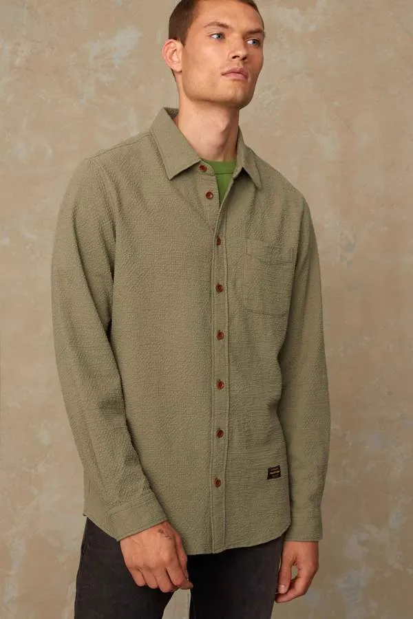 Enda Pocket Shirt - Seersucker Green