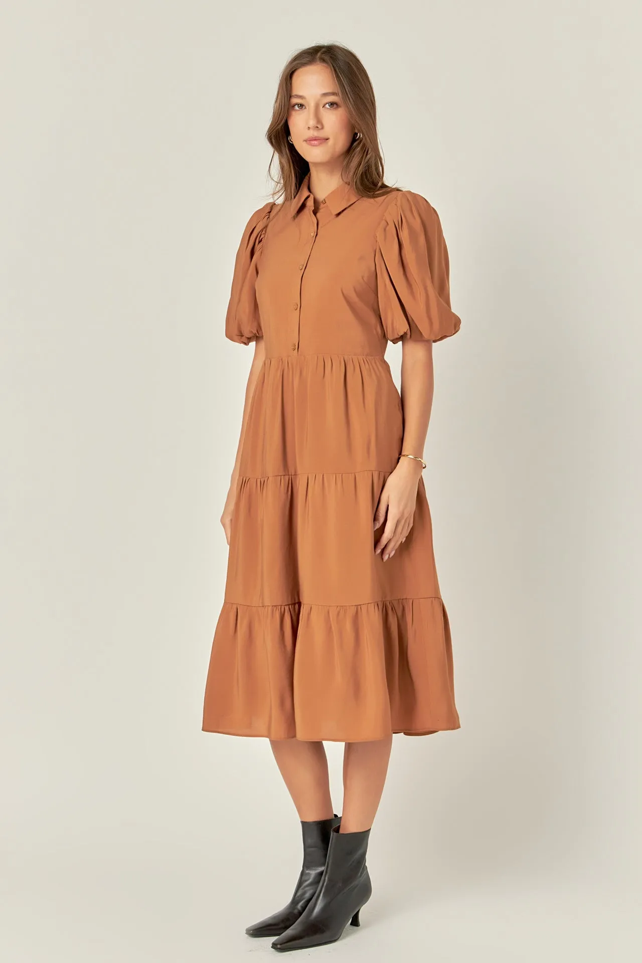 English Factory - Quarter Sleeve Bow Tie Maxi Dress