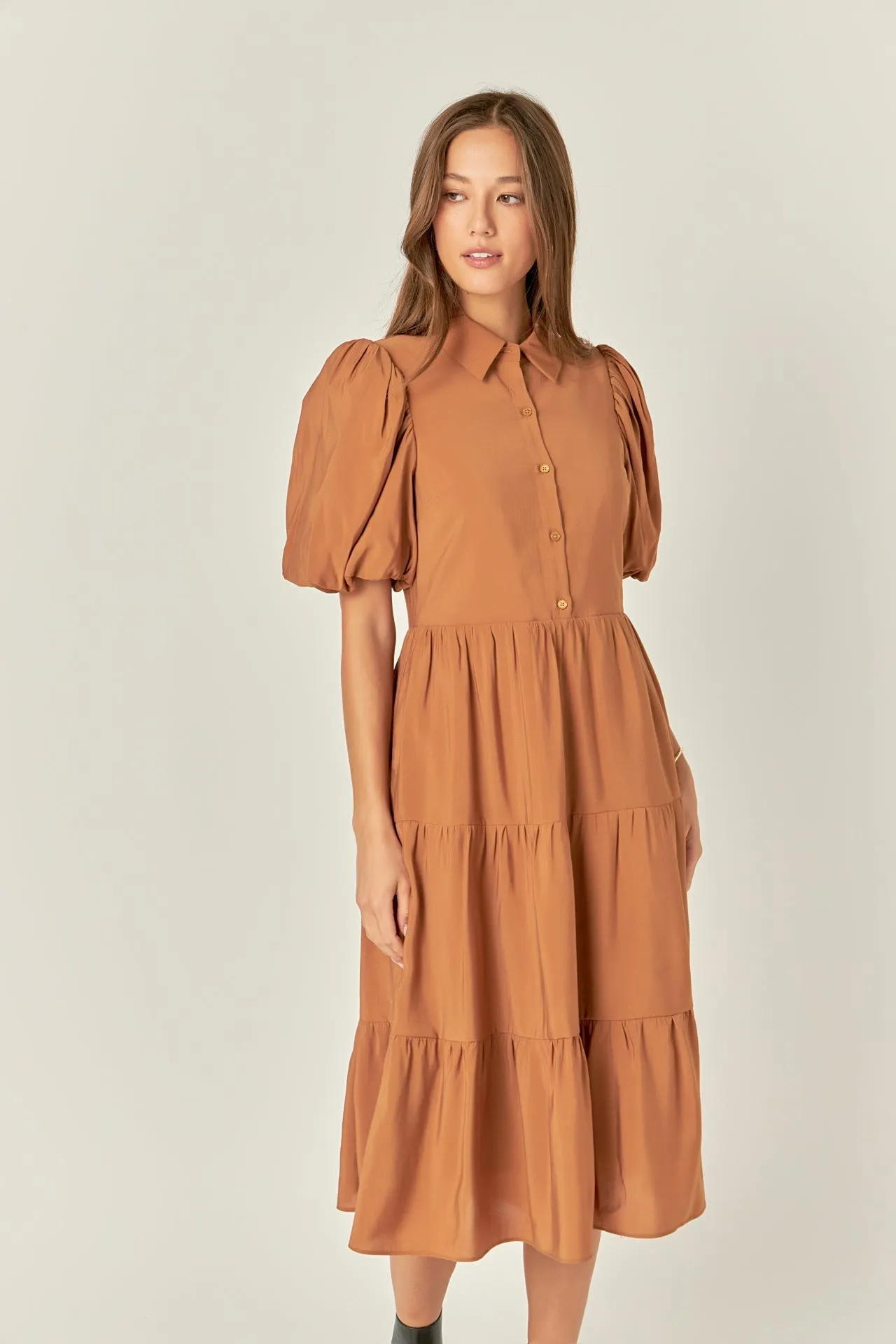 English Factory - Quarter Sleeve Bow Tie Maxi Dress