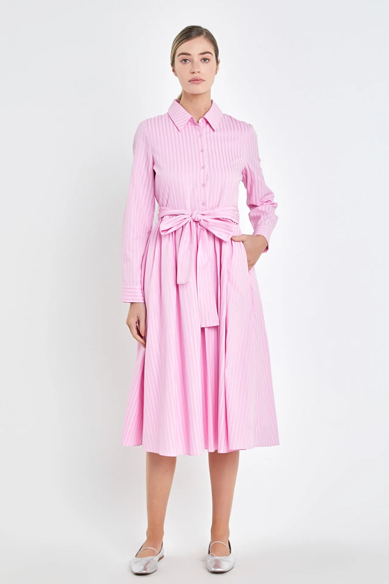 English Factory - Striped Shirt Maxi Dress