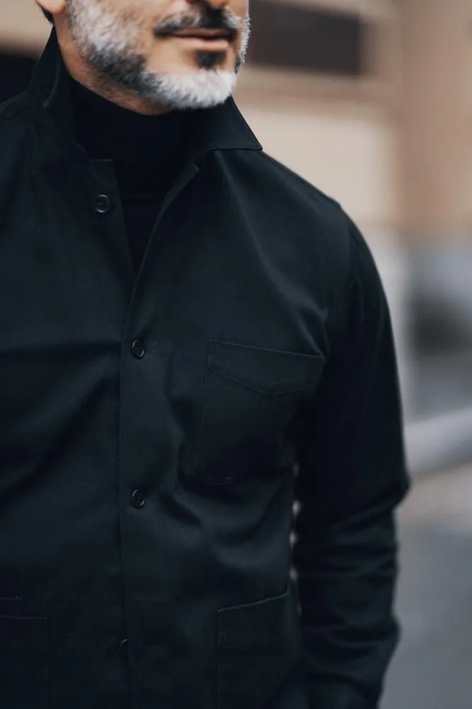 Ethan Overshirt - Black Cotton Drill