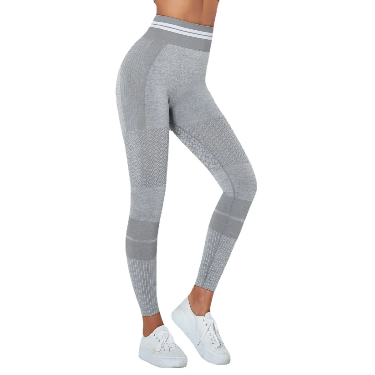 European and American Ladies High Waist Hip Lift Stretch Slim Fit Fitness Pants Bodybuilding Bottoming Peach Sports Pants Seamless Yoga Pants Women