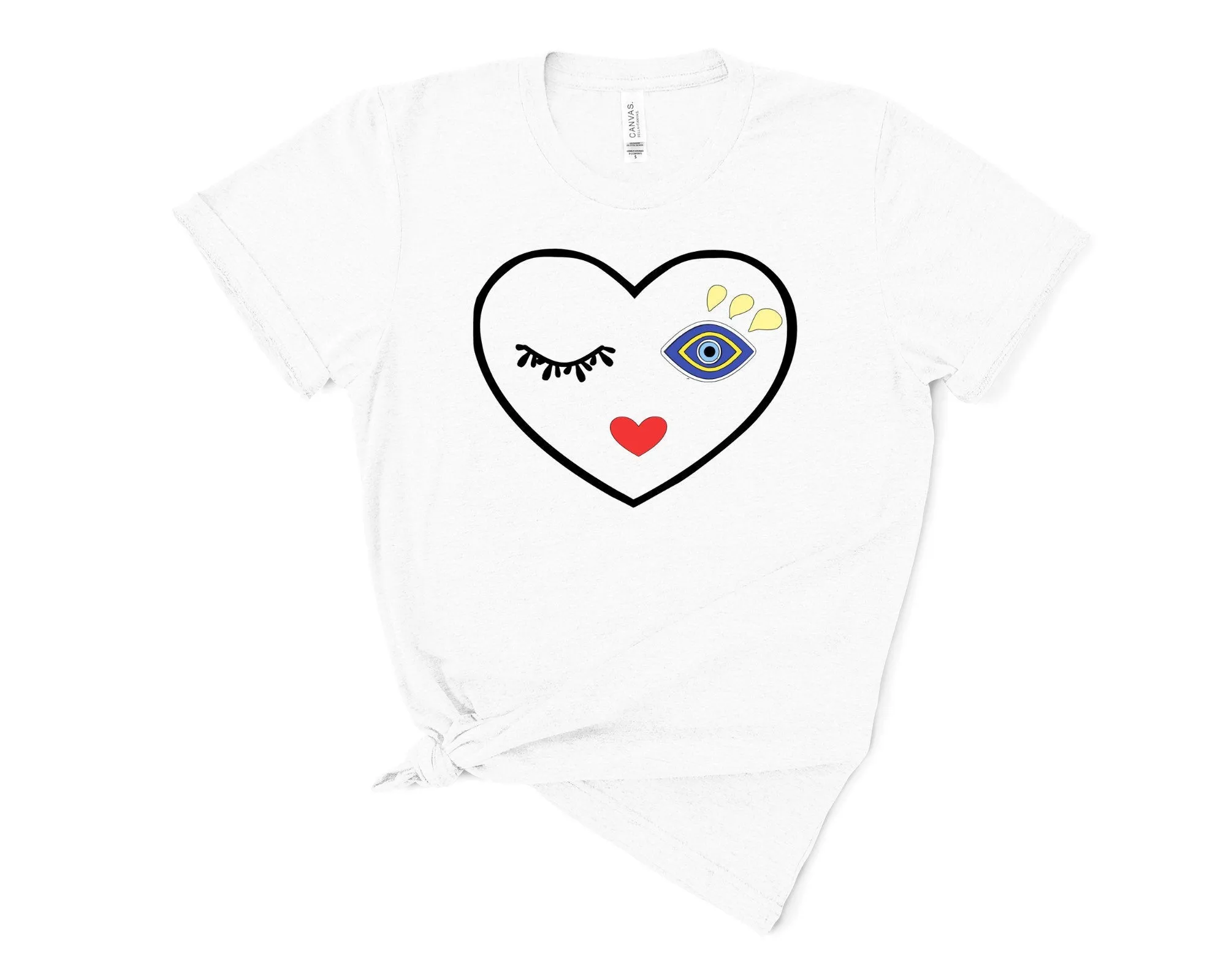 Evil Eye With Love Design Valentines T shirt Amida By Zaa