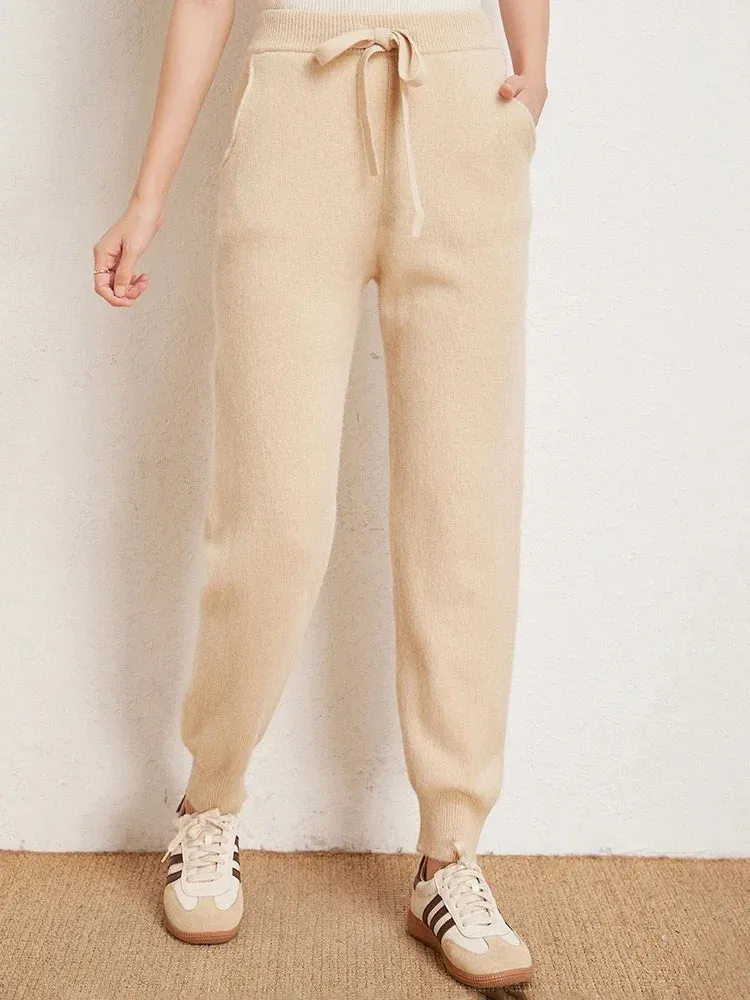 Fall New Solid Wide Pit Stripe Casual Knitted Wide-Legged Streetwear Pants