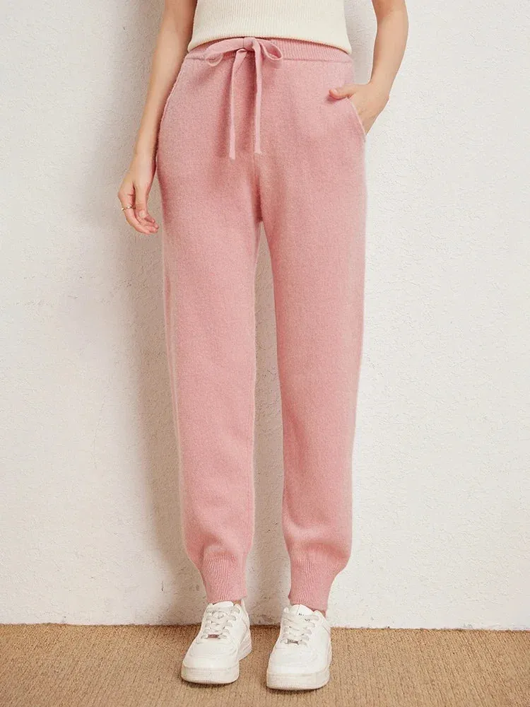 Fall New Solid Wide Pit Stripe Casual Knitted Wide-Legged Streetwear Pants