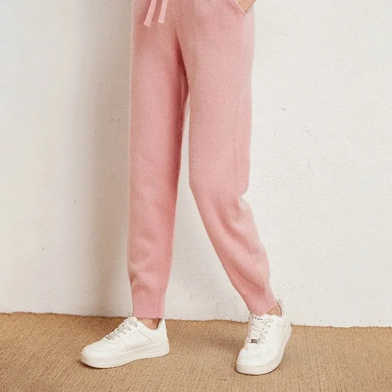 Fall New Solid Wide Pit Stripe Casual Knitted Wide-Legged Streetwear Pants