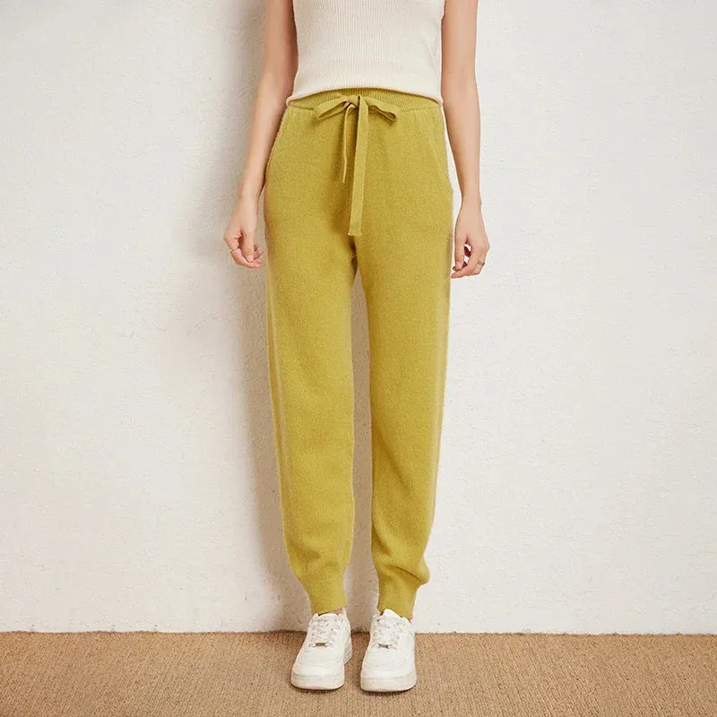 Fall New Solid Wide Pit Stripe Casual Knitted Wide-Legged Streetwear Pants