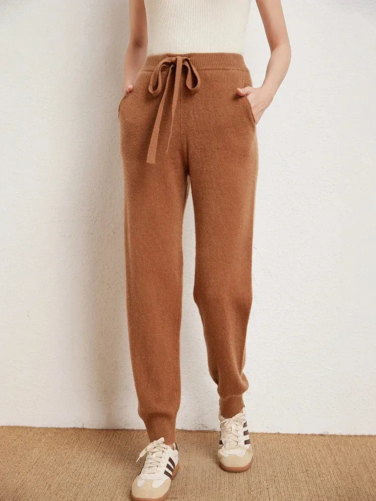 Fall New Solid Wide Pit Stripe Casual Knitted Wide-Legged Streetwear Pants