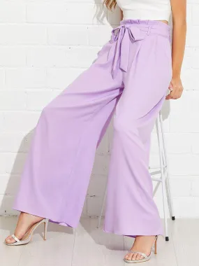 Frill Waist Belted Palazzo Pants