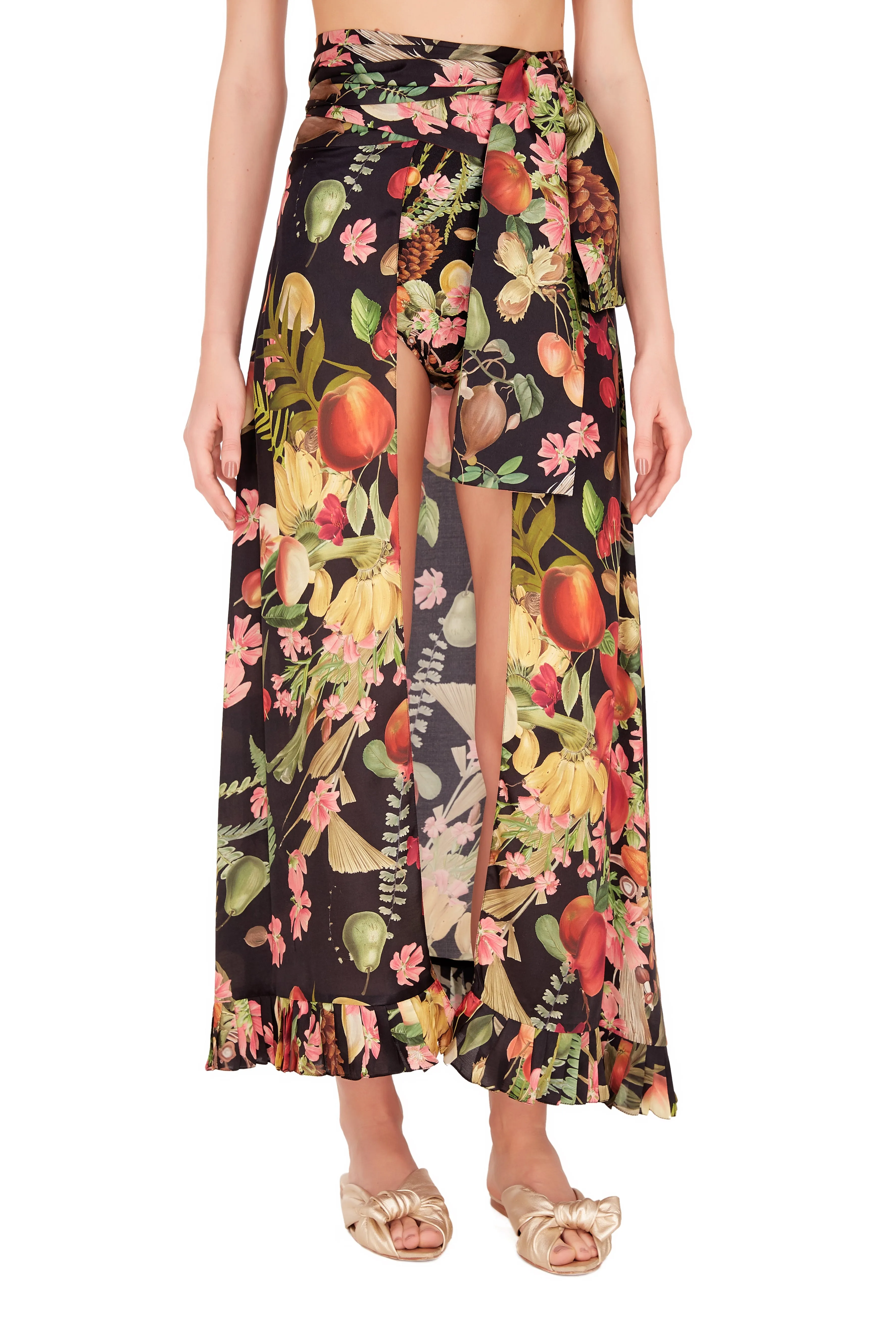 Fruits Exotiques Open Front Long Skirt